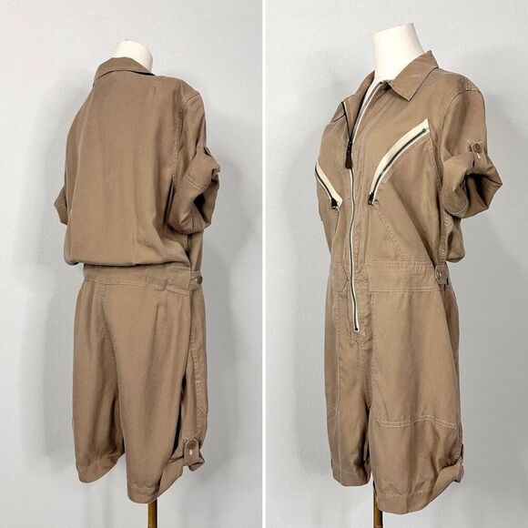 Polo Ralph Lauren 100% Lyocell Utility Romper 12 Tan Romper NWT Summer Casual - Picture 6 of 14